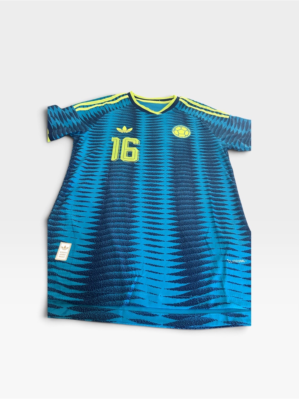 Adidas Blue & Neon Yellow Football Jersey - xl